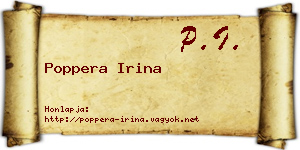 Poppera Irina névjegykártya